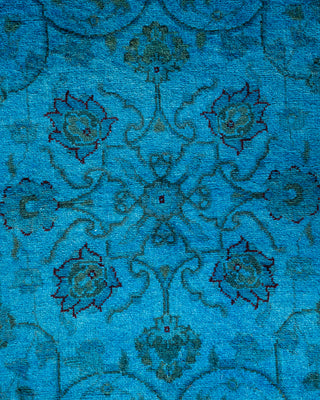 Contemporary Hand Knotted Overdyed Blue Area Rug 3' 1" x 5' 1"