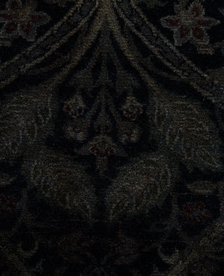 Contemporary Overdyed Wool Hand Knotted Black Area Rug 3' 2" x 5' 3"