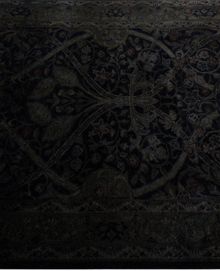Contemporary Overdyed Wool Hand Knotted Black Area Rug 3' 2" x 5' 3"