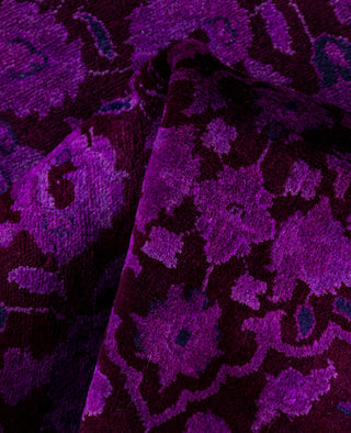 Contemporary Overdyed Wool Hand Knotted Purple Area Rug 3' 2" x 5' 4"