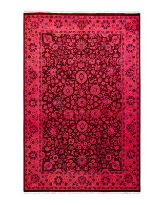 Modern Fine Vibrance Pink Area Rug 4' 2" x 6' 4"