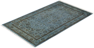 Contemporary Hand-Knotted Overdyed Gray Area Rug 3' 2" x 5' 3"