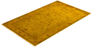 Modern Overdyed Hand Knotted Wool Yellow Area Rug 3' 0" x 5' 0"