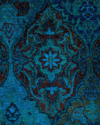 Contemporary Hand Knotted Overdyed Blue Area Rug 3' 2" x 5' 8"