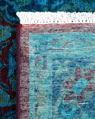 Contemporary Hand Knotted Overdyed Blue Area Rug 3' 2" x 5' 8"