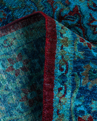 Contemporary Hand Knotted Overdyed Blue Area Rug 3' 2" x 5' 8"