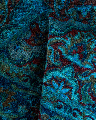 Contemporary Hand Knotted Overdyed Blue Area Rug 3' 2" x 5' 8"