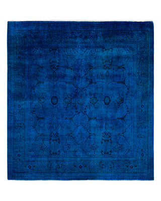 Contemporary Fine Vibrance Navy Wool Area Rug 5' 2" x 5' 6"