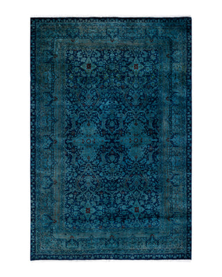 Contemporary Fine Vibrance Navy Wool Area Rug 4' 7" x 6' 9"