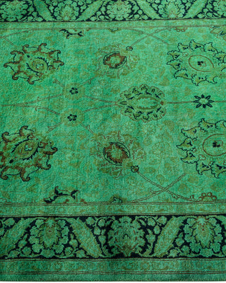 Contemporary Hand-Knotted Overdyed Green Area Rug 3' 2" x 5' 1"