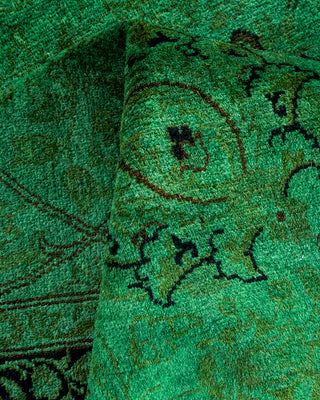Contemporary Hand-Knotted Overdyed Green Area Rug 3' 2" x 5' 1"