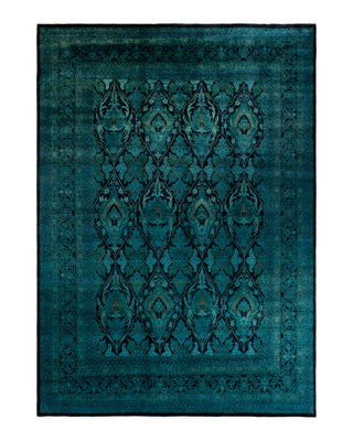 Contemporary Fine Vibrance Green Wool Area Rug 10' 1" x 14' 1"