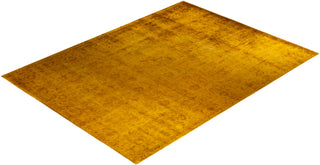 Modern Overdyed Hand Knotted Wool Yellow Area Rug 10' 1" x 13' 9"