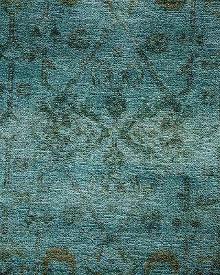 Contemporary Hand Knotted Overdyed Blue Area Rug 8' 10" x 11' 10"