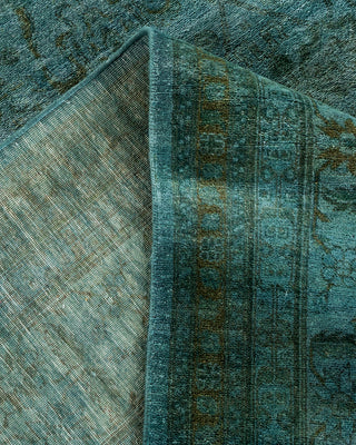 Contemporary Hand Knotted Overdyed Blue Area Rug 8' 10" x 11' 10"