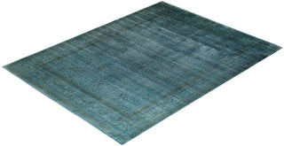 Contemporary Hand Knotted Overdyed Blue Area Rug 8' 10" x 11' 10"