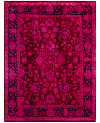 Contemporary Overdyed Wool Hand Knotted Purple Area Rug 8' 1" x 10' 5"