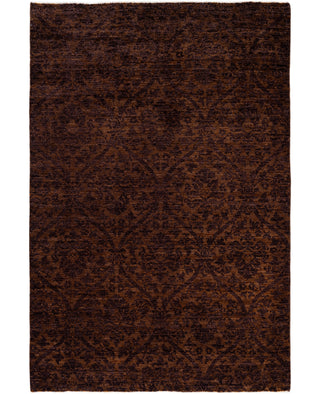 Contemporary Overdyed Wool Hand Knotted Brown Area Rug 6' 1" x 8' 7"
