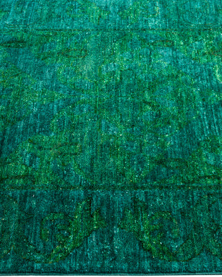 Contemporary Hand-Knotted Overdyed Green Area Rug 3' 1" x 5' 3"