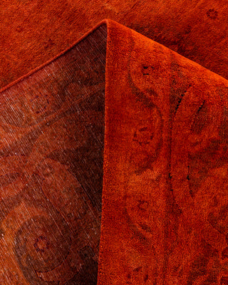 Contemporary Hand-Knotted Overdyed Red Area Rug 9' 2" x 12' 8"