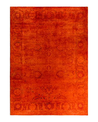 Contemporary Overyed Wool Hand Knotted Red Area Rug 9' 2" x 12' 8"