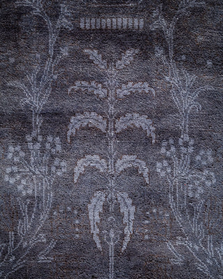 Contemporary Hand-Knotted Overdyed Purple Area Rug 9' 1" x 12' 3"