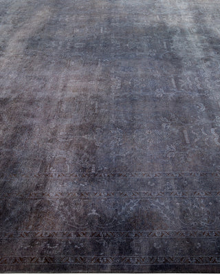 Contemporary Hand-Knotted Overdyed Purple Area Rug 9' 1" x 12' 3"