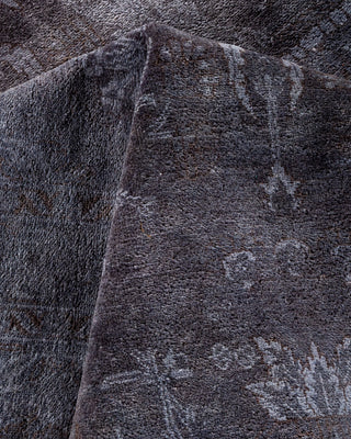 Contemporary Hand-Knotted Overdyed Purple Area Rug 9' 1" x 12' 3"