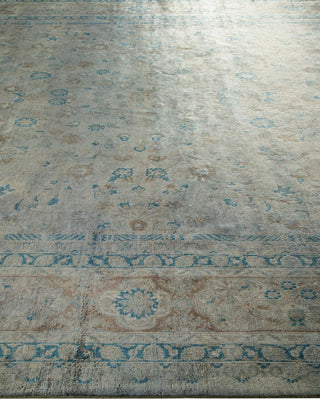 Contemporary Hand-Knotted Overdyed Gray Area Rug 9' 1" x 12' 1"