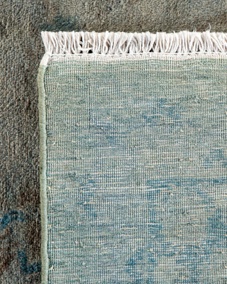 Contemporary Hand-Knotted Overdyed Gray Area Rug 9' 1" x 12' 1"