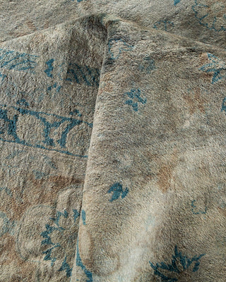 Contemporary Hand-Knotted Overdyed Gray Area Rug 9' 1" x 12' 1"