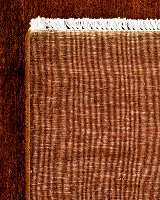 Contemporary Hand-Knotted Overdyed Brown Area Rug 9' 3" x 12' 6"