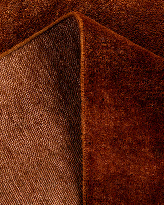 Contemporary Hand-Knotted Overdyed Brown Area Rug 9' 3" x 12' 6"