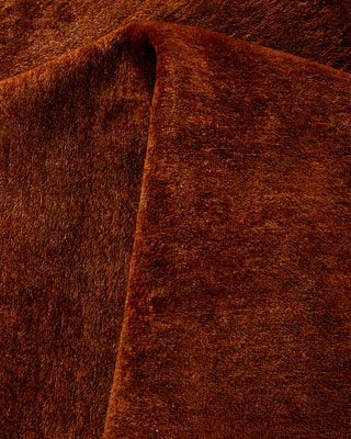 Contemporary Hand-Knotted Overdyed Brown Area Rug 9' 3" x 12' 6"