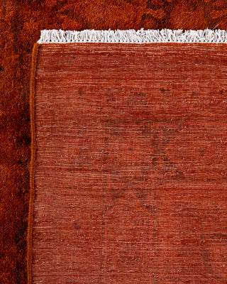 Contemporary Hand-Knotted Overdyed Orange Area Rug 9' 2" x 12' 5"