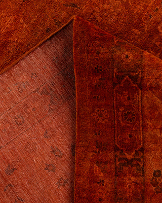 Contemporary Hand-Knotted Overdyed Orange Area Rug 9' 2" x 12' 5"