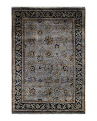 Contemporary Fine Vibrance Gray Wool Area Rug 4' 7" x 6' 5"
