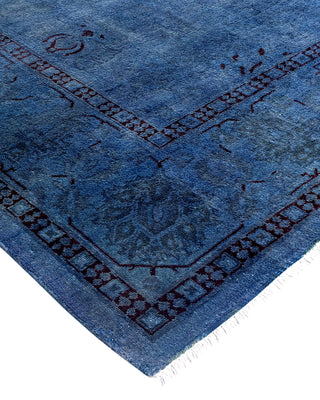 Contemporary Hand-Knotted Overdyed Blue Area Rug 6' 1" x 8' 6"