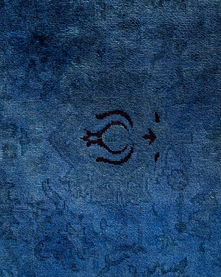 Contemporary Hand-Knotted Overdyed Blue Area Rug 6' 1" x 8' 6"