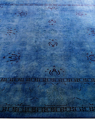 Contemporary Hand-Knotted Overdyed Blue Area Rug 6' 1" x 8' 6"
