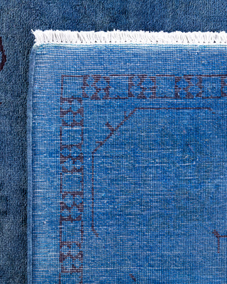 Contemporary Hand-Knotted Overdyed Blue Area Rug 6' 1" x 8' 6"