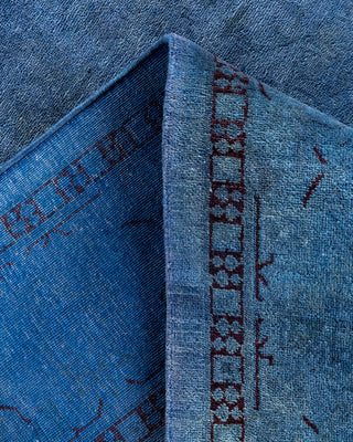 Contemporary Hand-Knotted Overdyed Blue Area Rug 6' 1" x 8' 6"