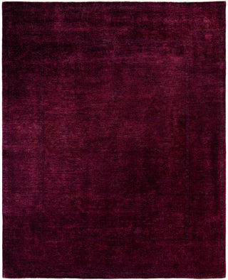 Contemporary Overdyed Wool Hand Knotted Purple Area Rug 8' 1" x 10' 1"