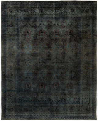 Contemporary Overdyed Wool Hand Knotted Green Area Rug 8' 1" x 10' 0"