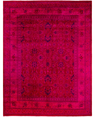 Contemporary Overdyed Wool Hand Knotted Pink Area Rug 8' 3" x 10' 2"
