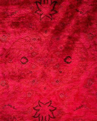 Contemporary Hand Knotted Overdyed Red Area Rug 9' 3" x 12' 3"