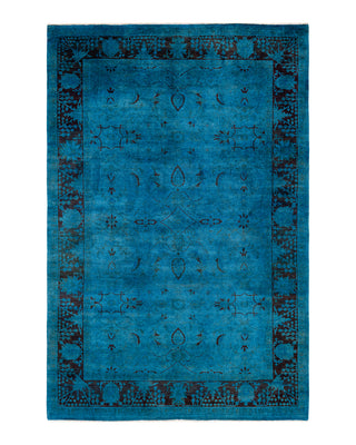 Modern Fine Vibrance Blue Area Rug 6' 1" x 9' 3"