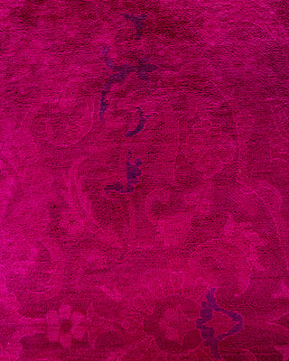 Contemporary Hand-Knotted Overdyed Pink Area Rug 9' 3" x 12' 3"