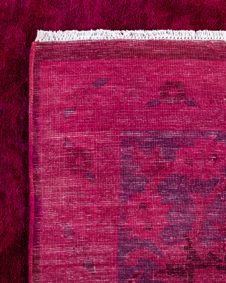 Contemporary Hand-Knotted Overdyed Pink Area Rug 9' 3" x 12' 3"