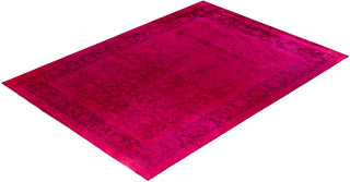 Contemporary Hand-Knotted Overdyed Pink Area Rug 9' 3" x 12' 3"